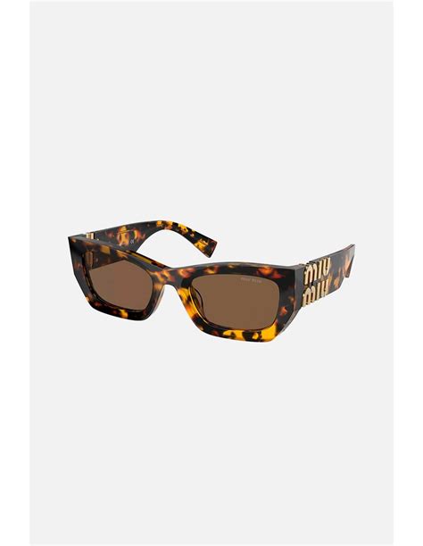 miu miu large cat-eye sunglasses gold havana|Miu Miu™ Special Project MU 10NS Cat.